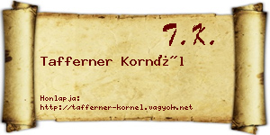 Tafferner Kornél névjegykártya